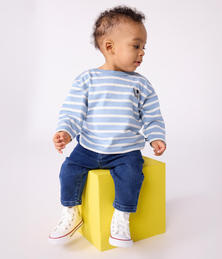 Marinière in cotone azzurra A0EE8 02 PETIT BATEAU 