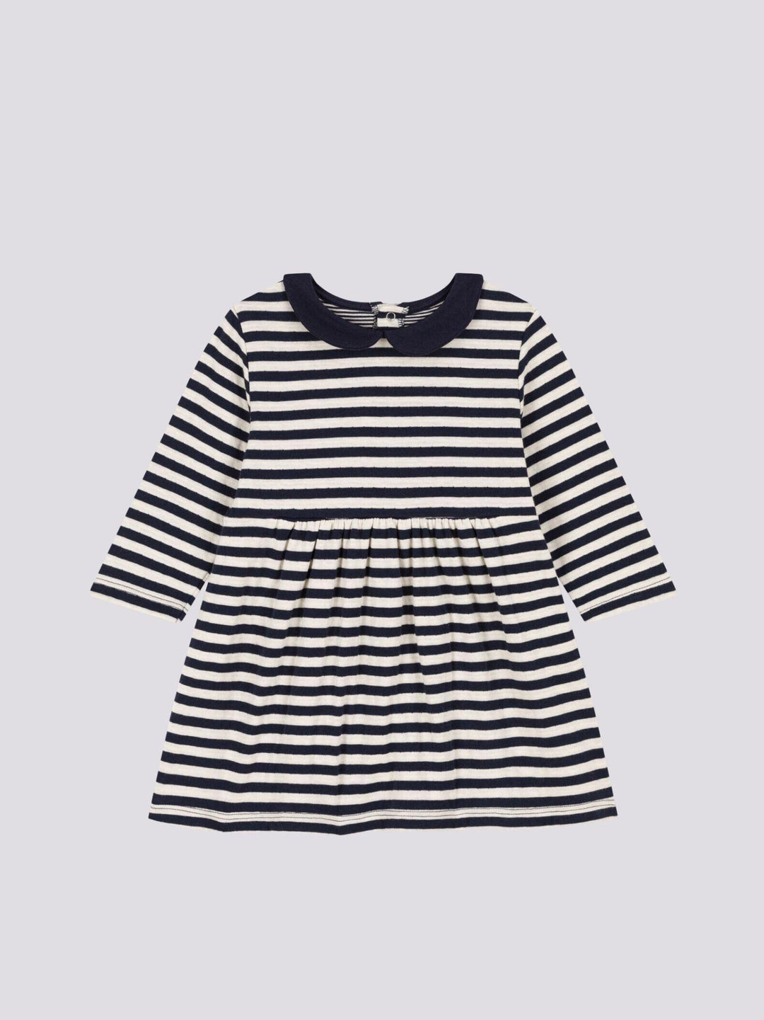 ABITO A MANICHE LUNGHE IN TUBIQUE A RIGHE PER BEBÈ A0883 01 PETIT BATEAU 