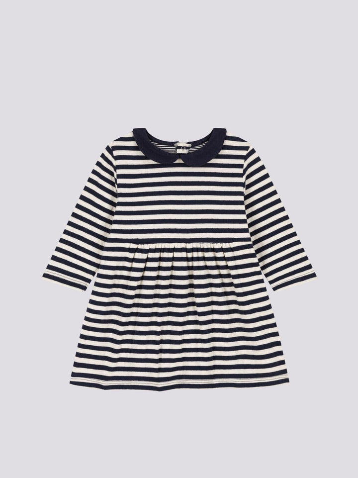 ABITO A MANICHE LUNGHE IN TUBIQUE A RIGHE PER BEBÈ A0883 01 PETIT BATEAU 
