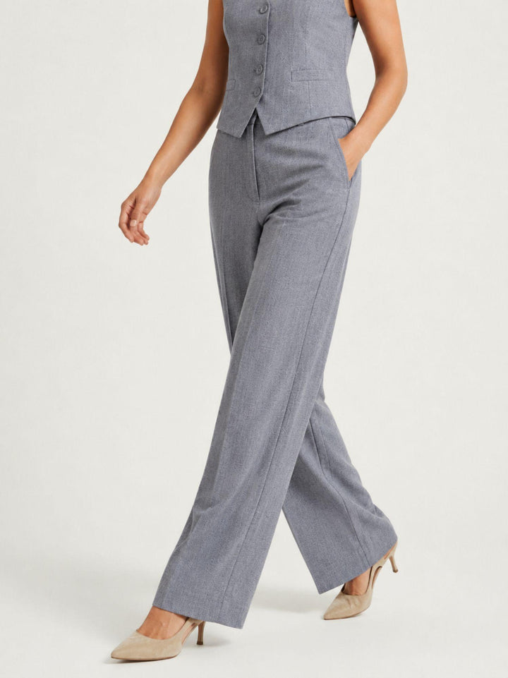 Pantalone sartoriale a palazzo grigio denim 0636OR JEANS ANDREA MORANDO 