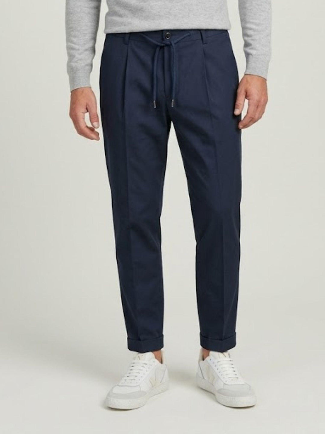 Pantalone  tela paracadute con coulisse in cotone navy CO0073M 7000 ANDREA MORANDO 