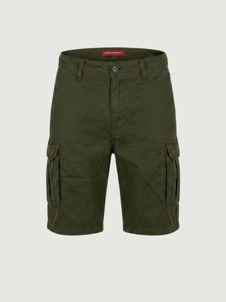 Bermuda cargo in cotone verde miilitare BR010673 ARMY ANDREA MORANDO 