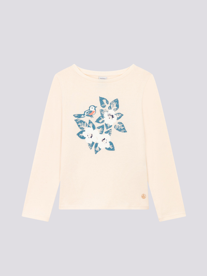 T-SHIRT MANICHE LUNGHE IN COTONE BAMBINA A08HF 02 PETIT BATEAU 