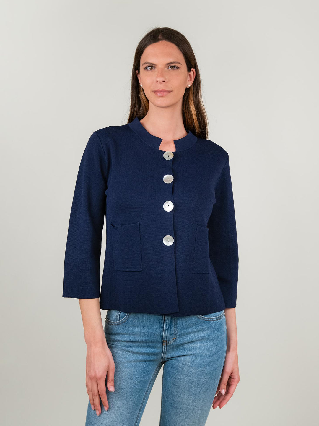 GIACCHINA BLU CON MAXI BOTTONI 2416155 089 ANDREA MORANDO 