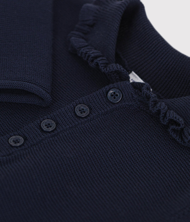 Abito a maniche lunghe in maglia blu A0B1W 01 PETIT BATEAU 