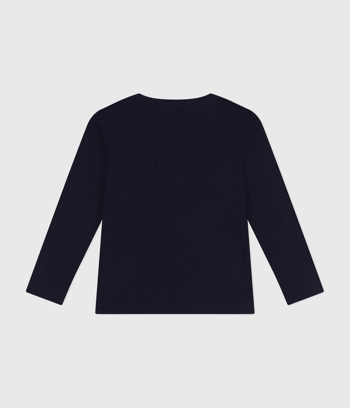 T-shirt a maniche lunghe a costine blu A0BA4 02 PETIT BATEAU 