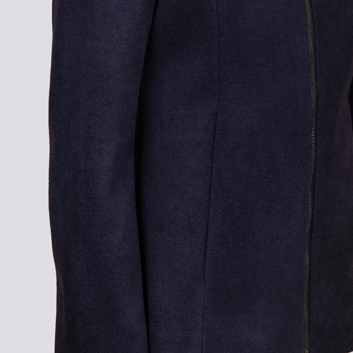 Giacca con zip e collo ampio in panno blu 9416CDH 189 ANDREA MORANDO 