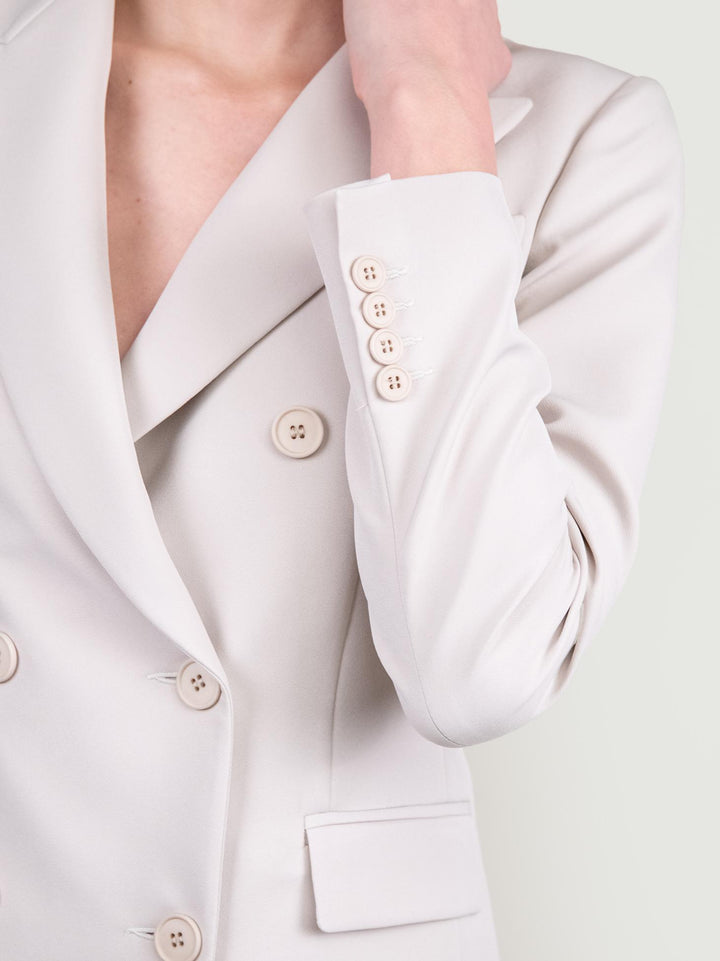 BLAZER DOPPIOPETTO IN TESSUTO PANNA 113877 GESSO ANDREA MORANDO 
