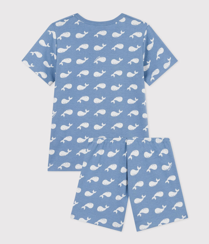 PIGIAMA SHORT IN COTONE FANTASIA BALENA BAMBINO A0ADT 01 PETIT BATEAU 