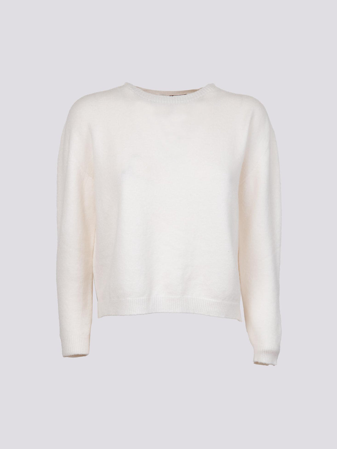 GIROCOLLO IN MAGLIA  CON MICRO SPACCHI LATERALI PANNA 0670/15 0248 BIMOR 