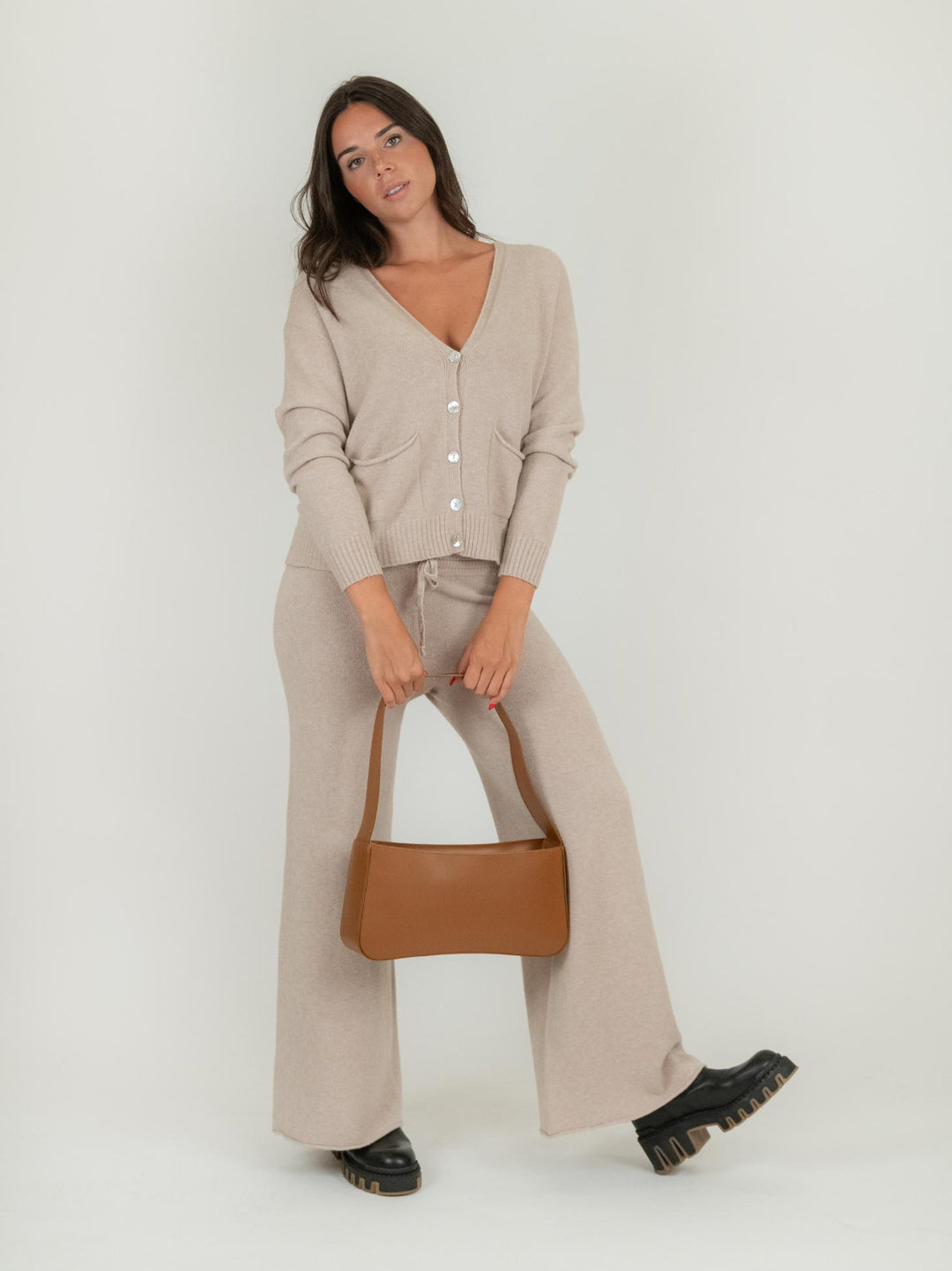 CARDIGAN CORTO IN MAGLIA BEIGE 0270/143 0082 BIMOR 
