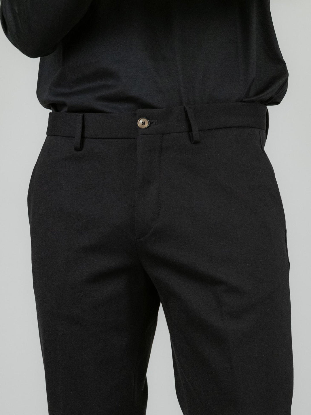 PANTALONE CLASSICO NERO IN JERSEY