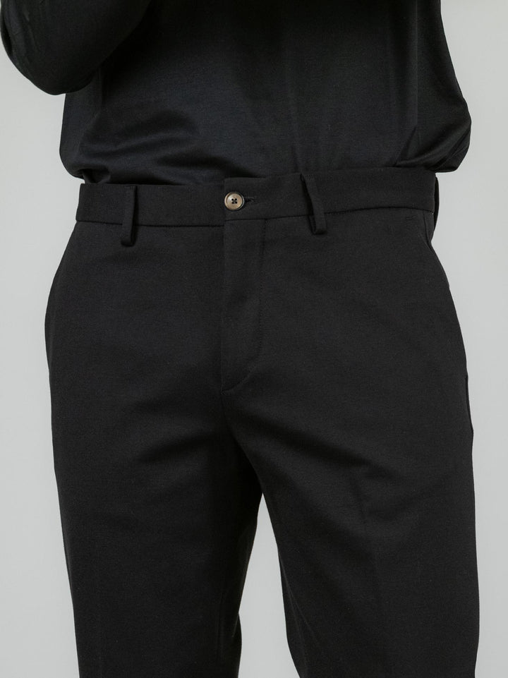 PANTALONE CLASSICO NERO IN JERSEY