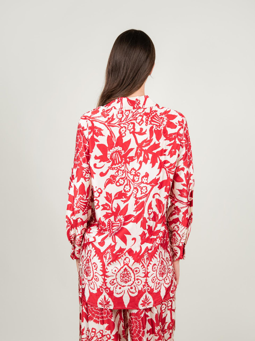 CAMICIA CAFTANO FANTASIA ROSSO E BIANCO 1289 ROSSO ANDREA MORANDO 
