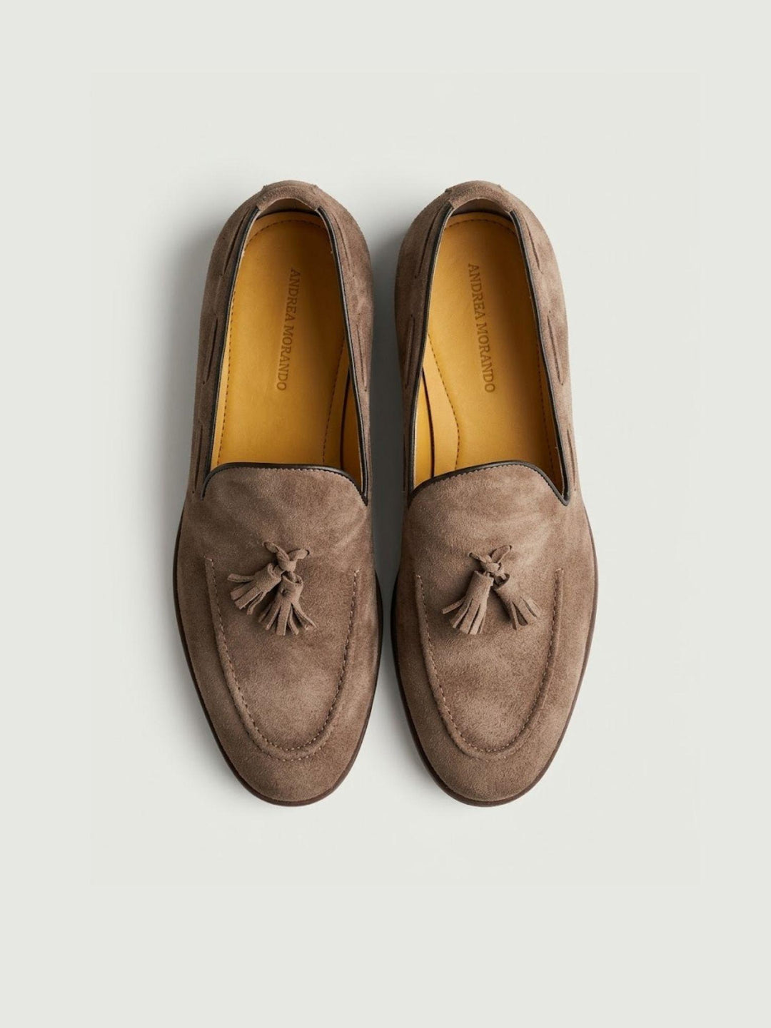 Mocassino tassel loafer in pelle scamosciata taupe 1840 FUMO ANDREA MORANDO 