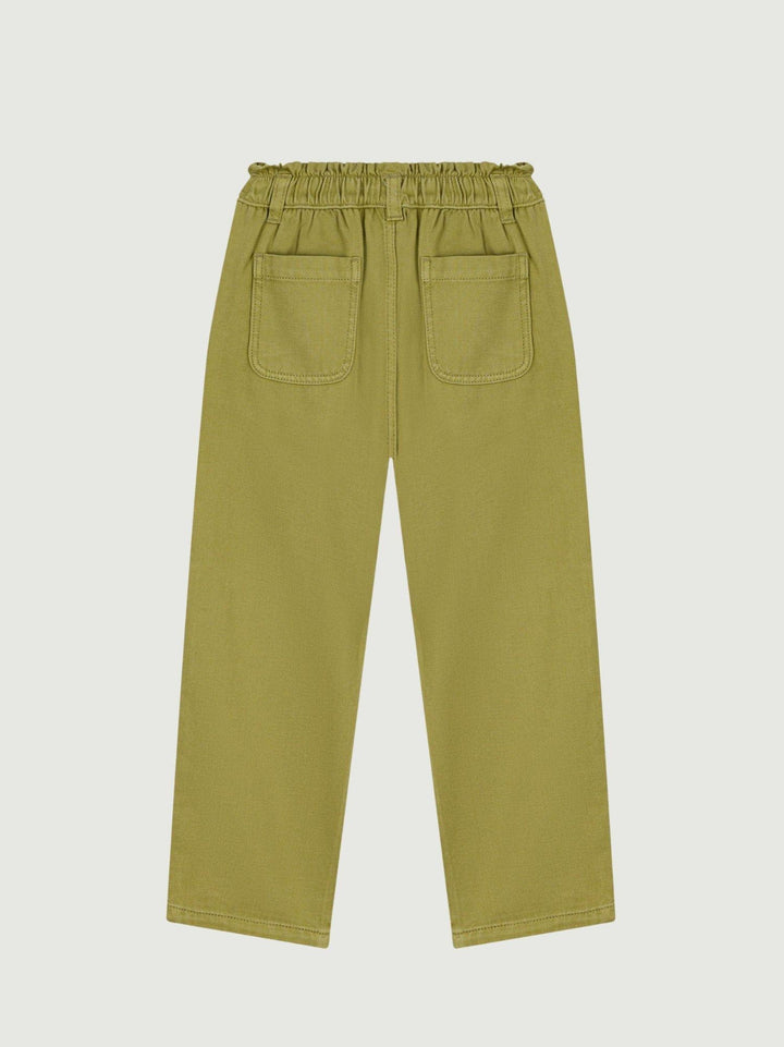 Pantaloni palazzo in cotone verdi A0F03 01 PETIT BATEAU 