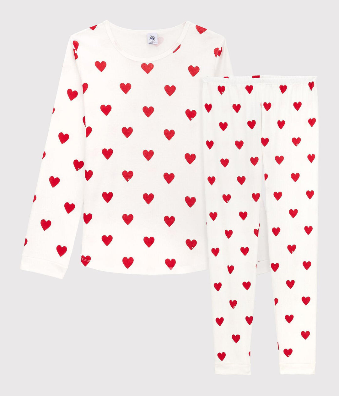 PIGIAMA BAMBINO FANTASIA CUORI IN MOLLETON A00FR 01 PETIT BATEAU 