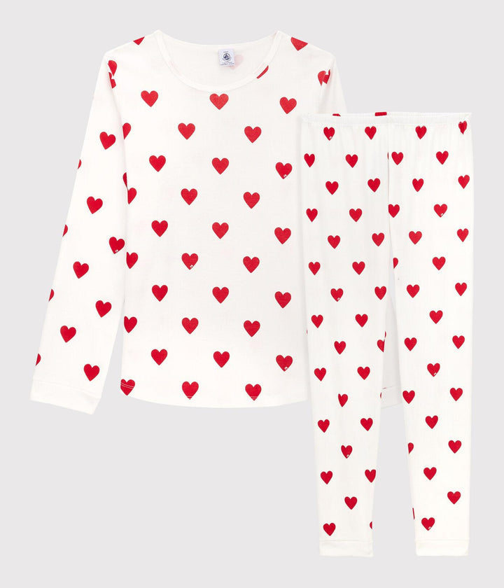 PIGIAMA BAMBINO FANTASIA CUORI IN MOLLETON A00FR 01 PETIT BATEAU 
