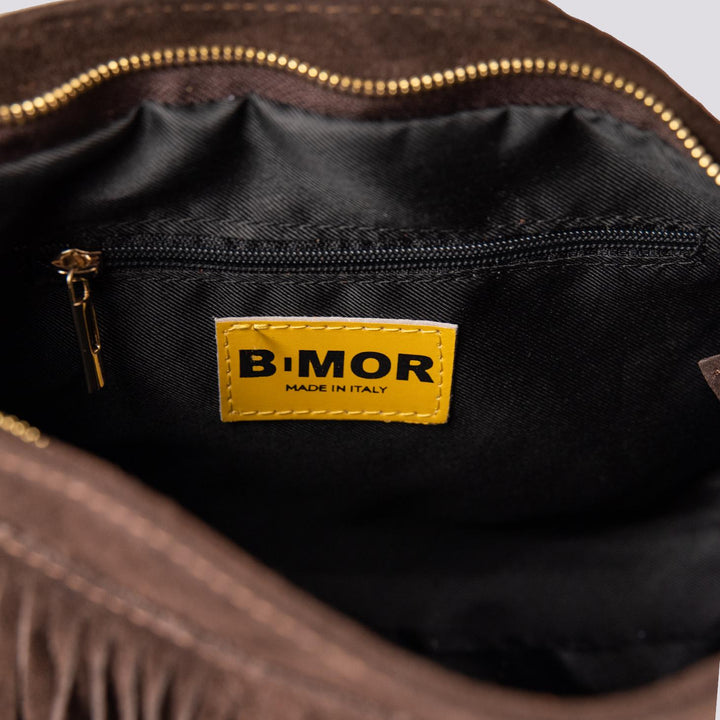Borsa a tracolla in camoscio con frange marrone Jigly JIGLY T MORO BIMOR 
