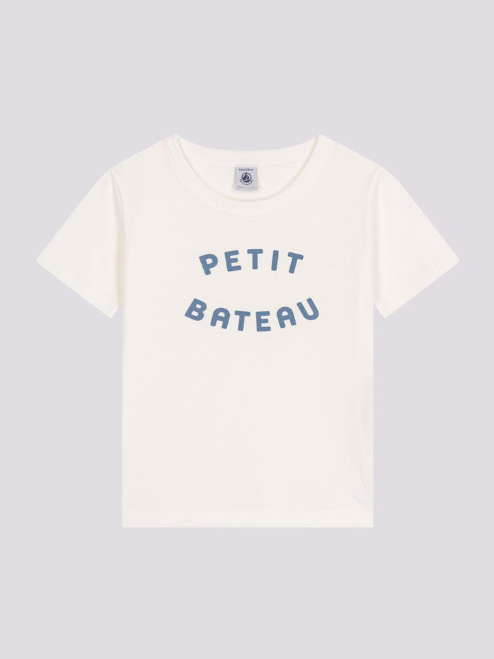 T-SHIRT BIANCA IN JERSEY LEGGERO BAMBINO A0AMO 01 PETIT BATEAU 