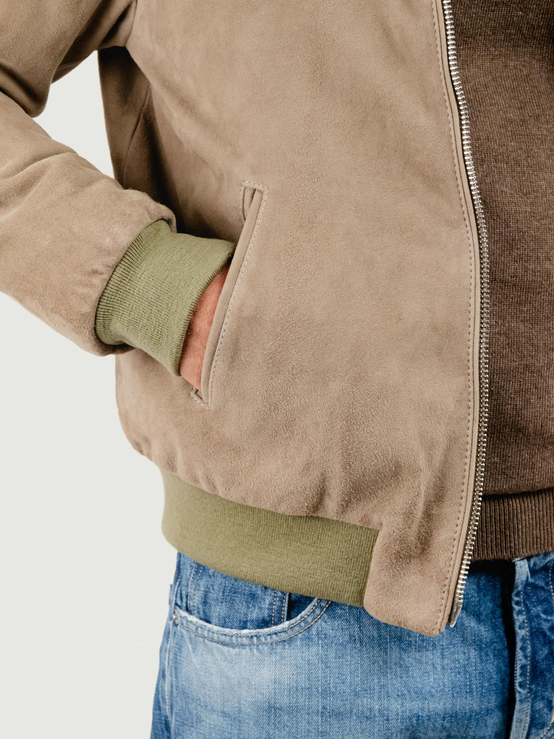 GIACCA ELVIS IN CAMOSCIO TORTORA ELVIS 11 JACK LEATHER 