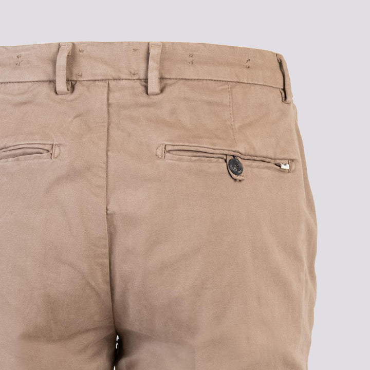 PANTALONE IN COTONE TORTORA CON TASCA A FILO T500/STR 734 NOLAB 