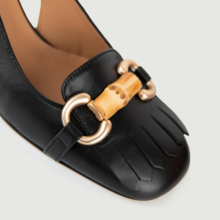 CHANEL CON TACCO QUADRATO E NAPPE FRONTALI L6002 NERO ANDREA MORANDO 