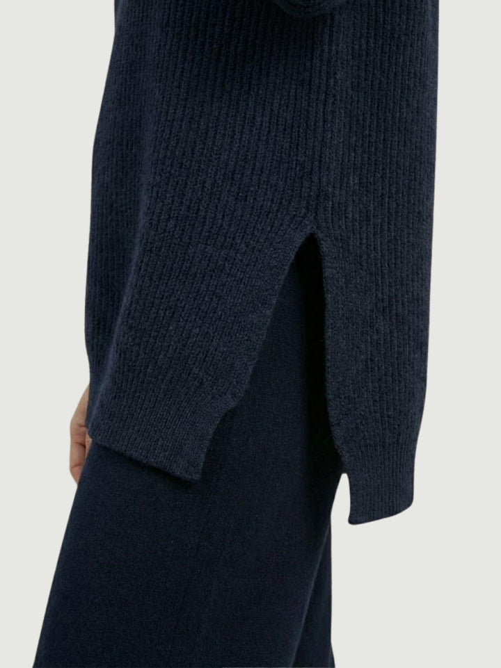 Maglia girocollo in lana e cashmere navy 14264M NAVY ANDREA MORANDO 