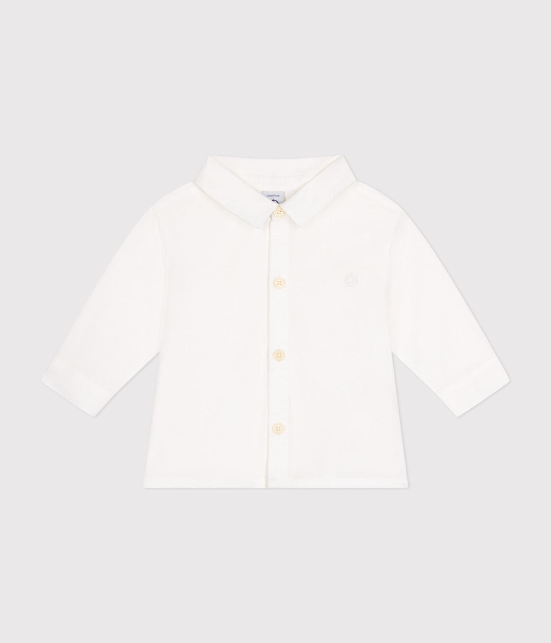 Camicia bianca in popeline neonato A0BC2 01 PETIT BATEAU 