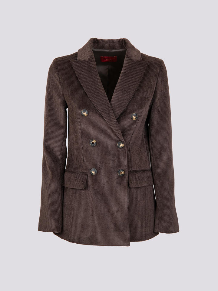 BLAZER DOPPIOPETTO IN VELLUTO A COSTINE CAFFè 3570/4038 CAFFE ANDREA MORANDO 