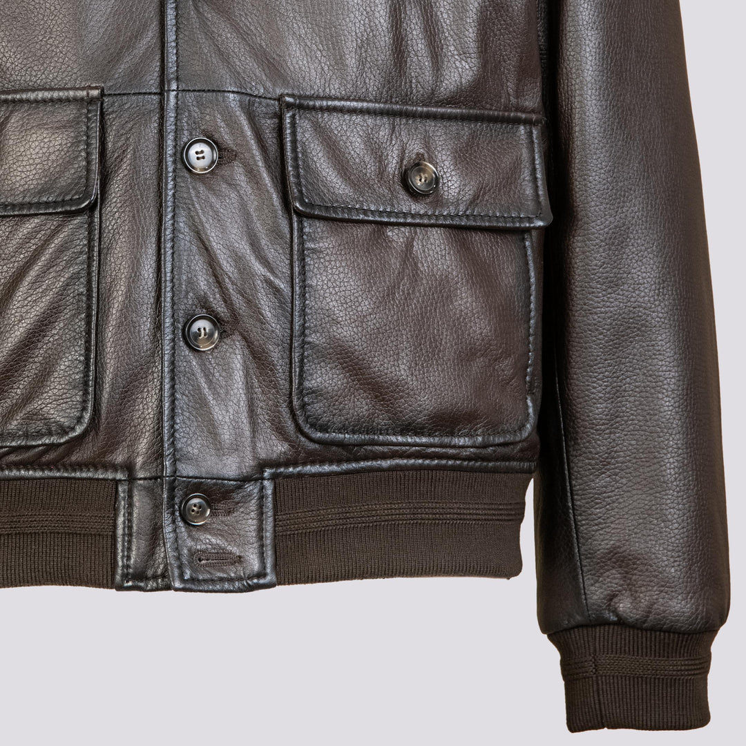 GIUBBOTTO IMBOTTITO IN PELLE MARRONE REVERSIBILE ARCR 06 JACK LEATHER 