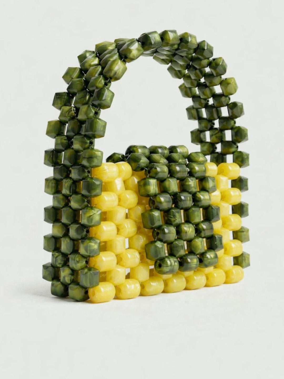 Borsa a mano Brick in resina verde scuro e lime BRICK VERDE PERLA BIMOR 