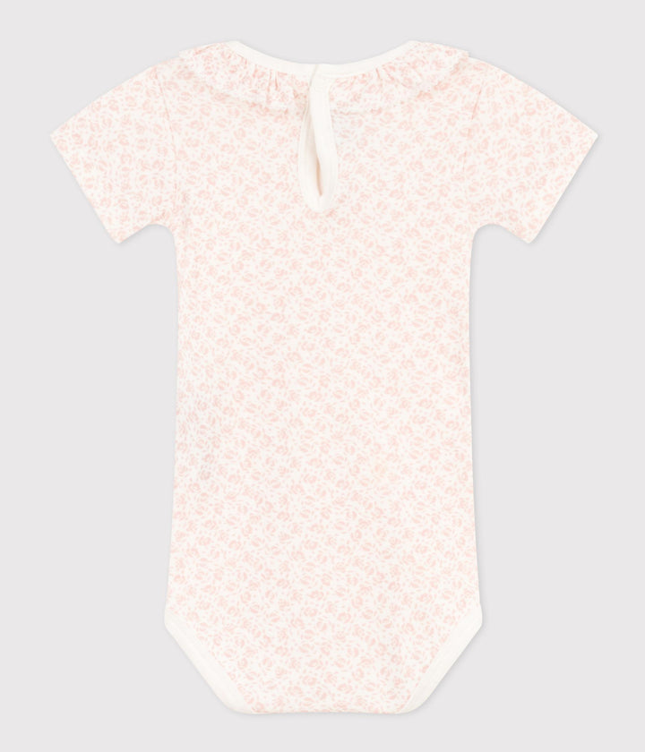 BODY ROSA IN COTONE A MANICA CORTA E CON COLLETTO A0A15 03 PETIT BATEAU 