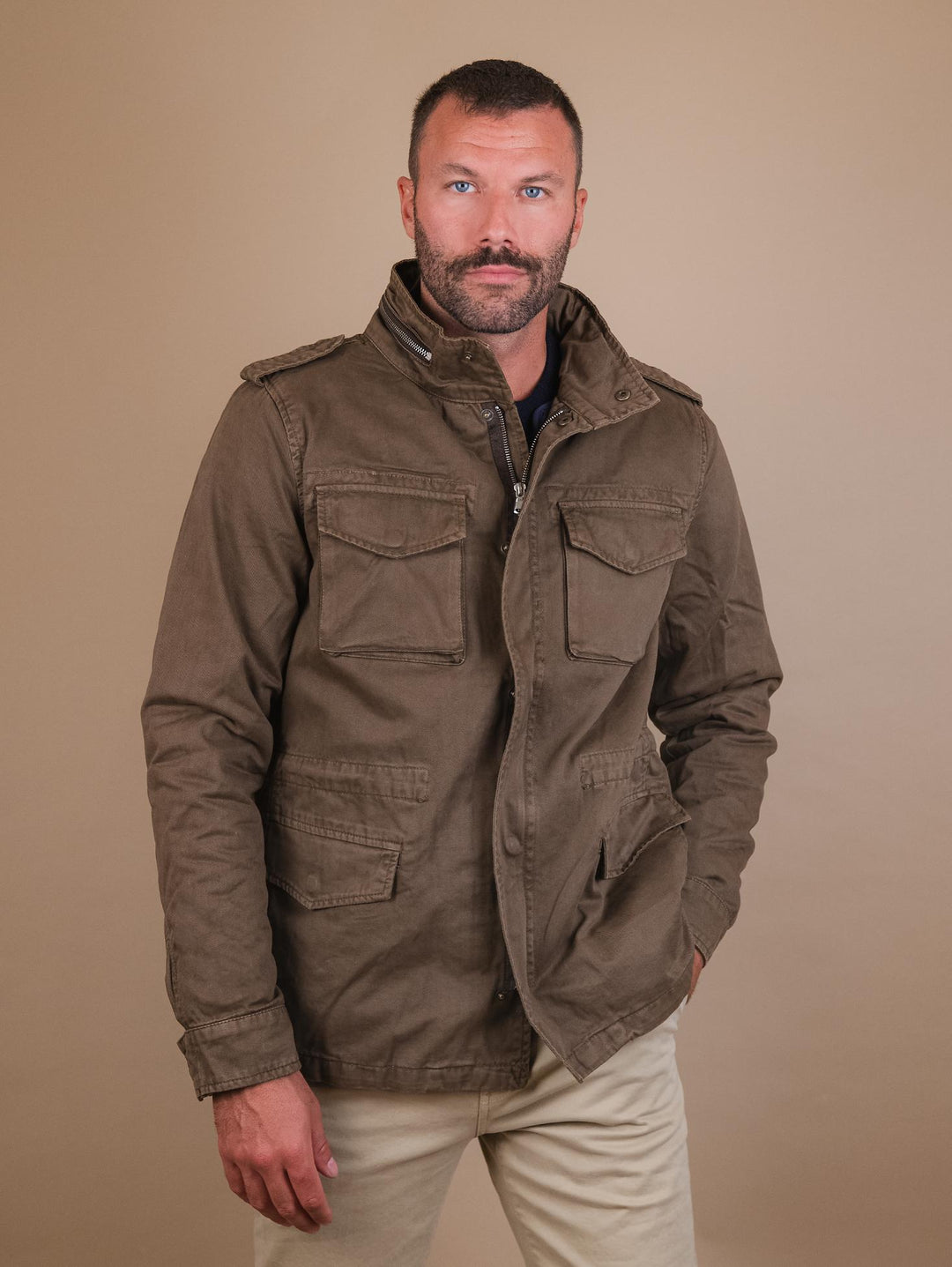 GIACCA SAHARIANA IMBOTTITA IN COTONE MARRONE BU24W04JKTWL100CO 323 ANDREA MORANDO 