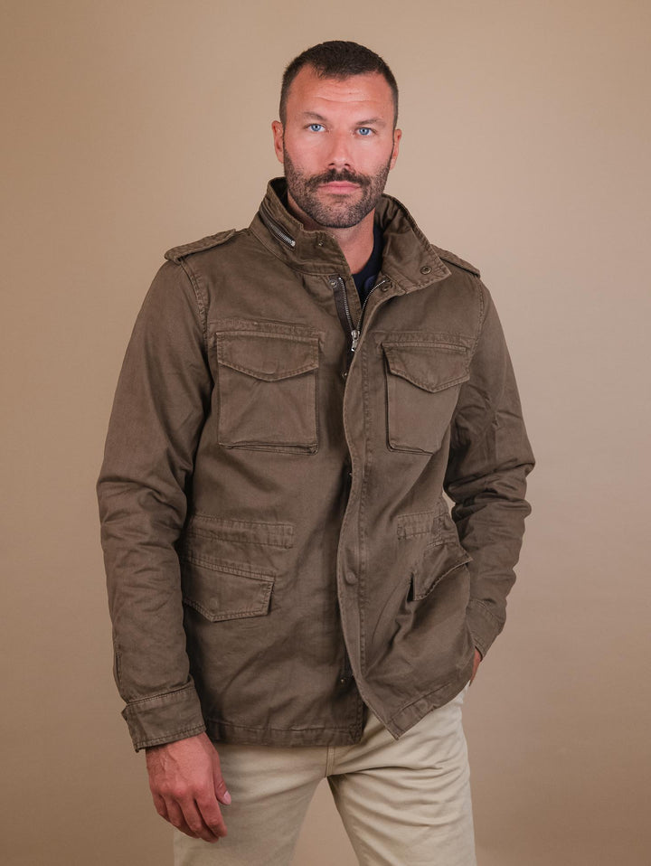 GIACCA SAHARIANA IMBOTTITA IN COTONE MARRONE BU24W04JKTWL100CO 323 ANDREA MORANDO 