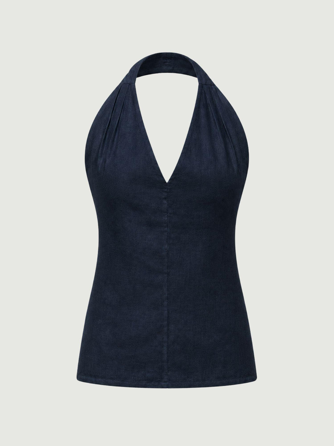 Top con scollo a V in lino navy 6TS0527 NAVY ANDREA MORANDO 