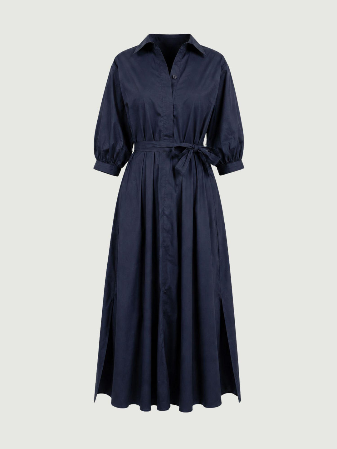 Abito chemisier in cotone navy 6AB025344 BLU ANDREA MORANDO 