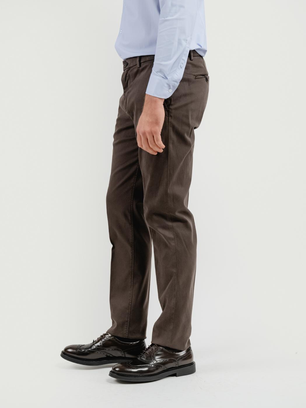 PANTALONE  STRIKER IN COTONE CON MICROTRAMA TESTA MORO T617STR 698 NOLAB 