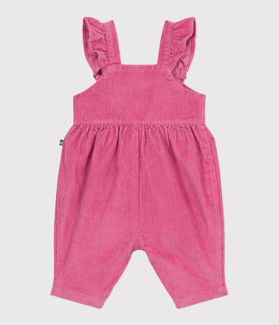 Salopette lunga in velluto a coste e con volant bebé A0EDQ 01 PETIT BATEAU 