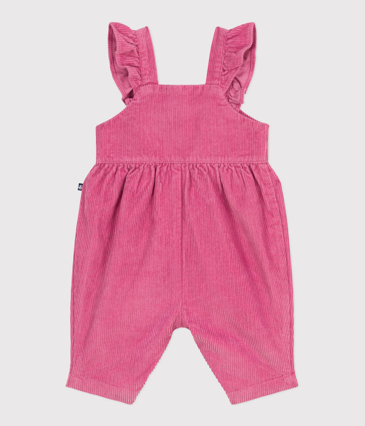 Salopette lunga in velluto a coste e con volant bebé A0EDQ 01 PETIT BATEAU 
