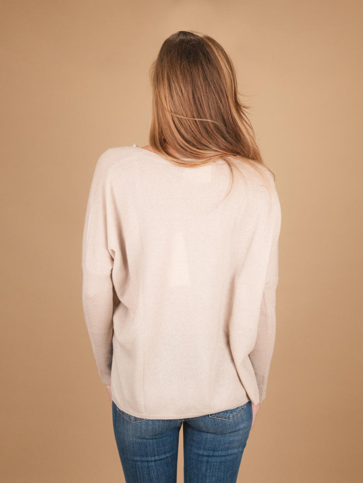 MAGLIA OVER IN CASHMERE ECO-FRIENDLY BEIGE ASTRID GREGE ABSOLUT CASHMERE 