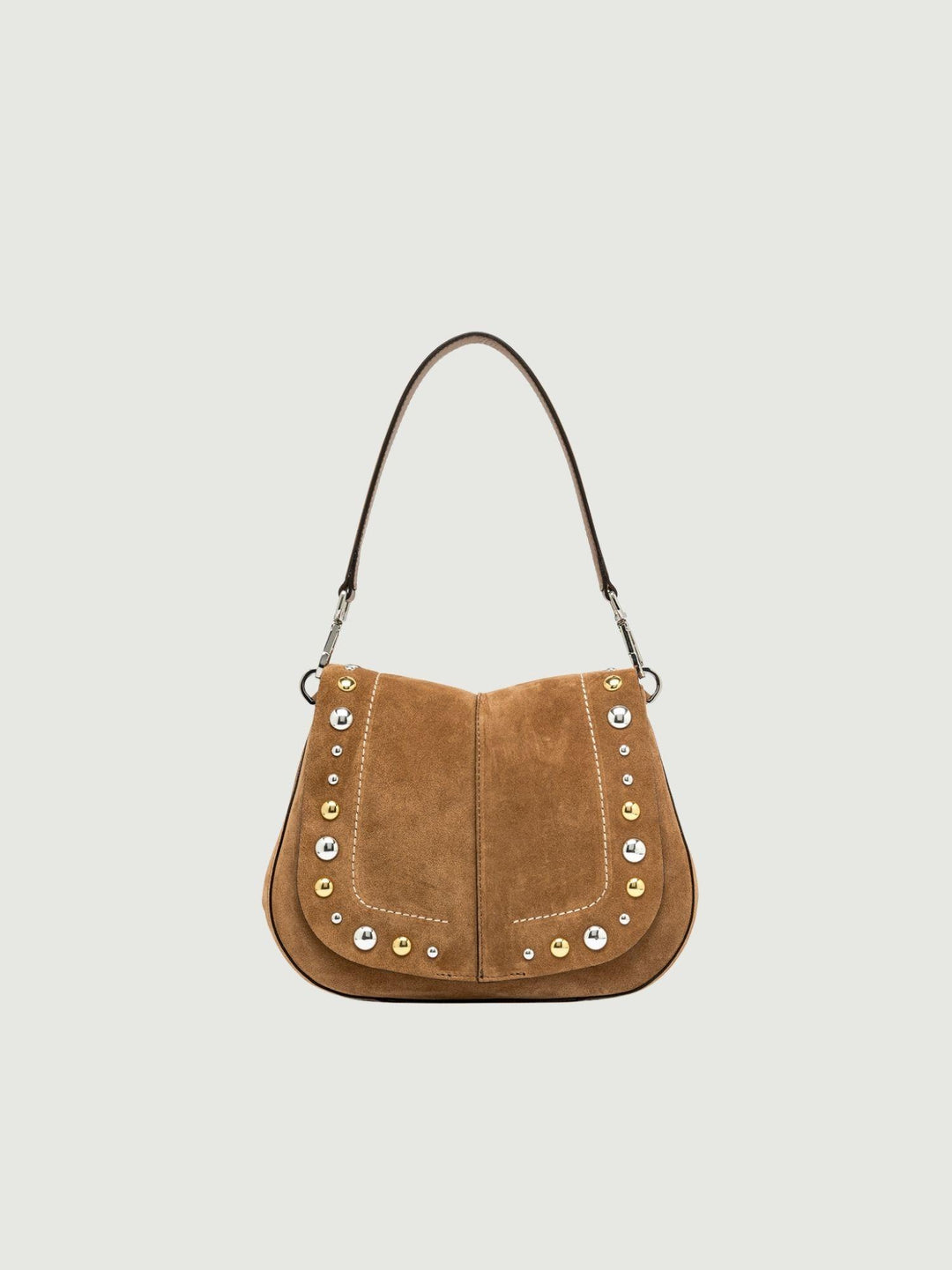 Borsa Helena Round in camoscio con borchie BS 12386 CMBRC 1478 GIANNI CHIARINI 