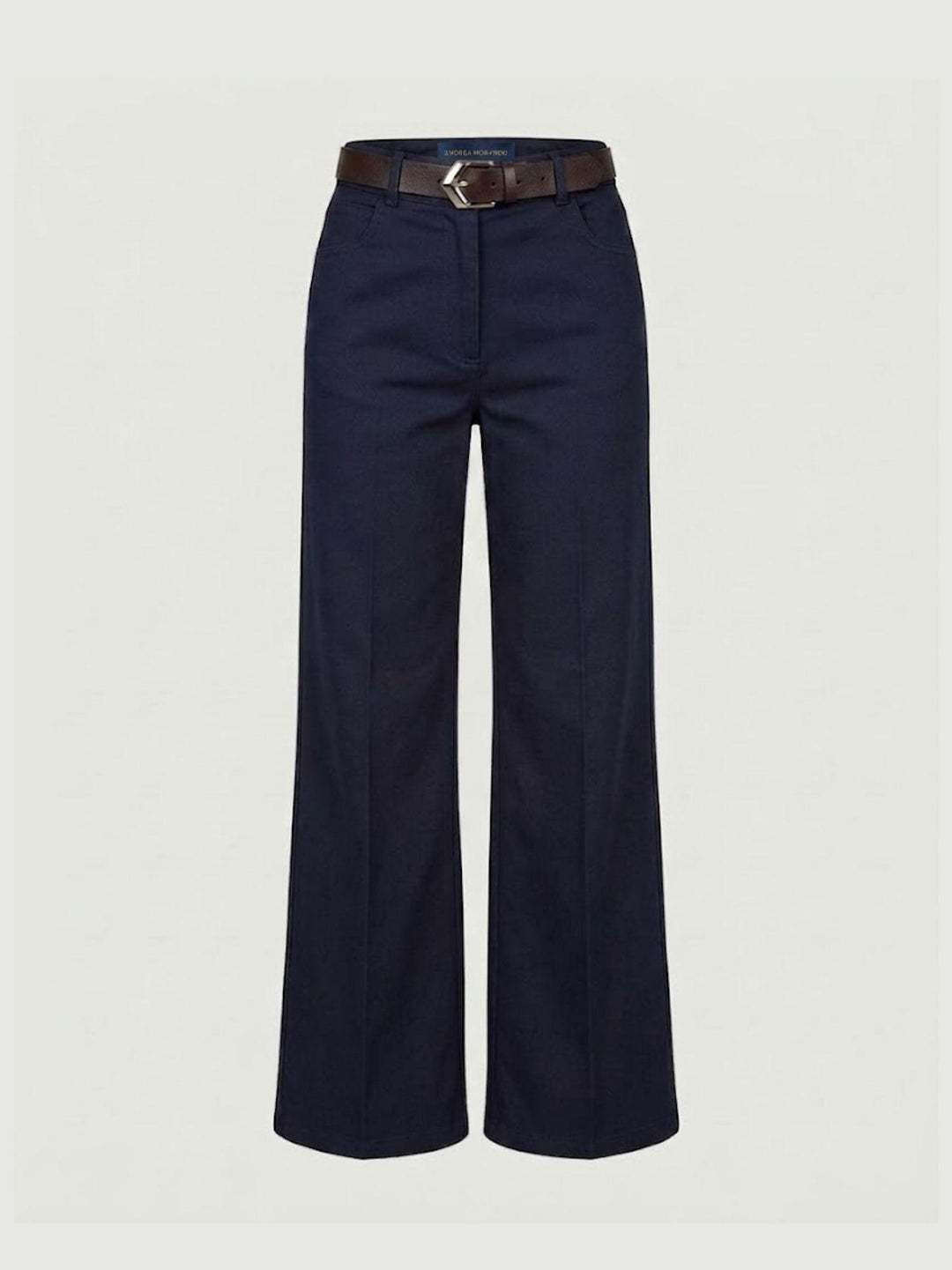 Pantalone a palazzo gamba ampia in cotone blu 5546 BLU ANDREA MORANDO 