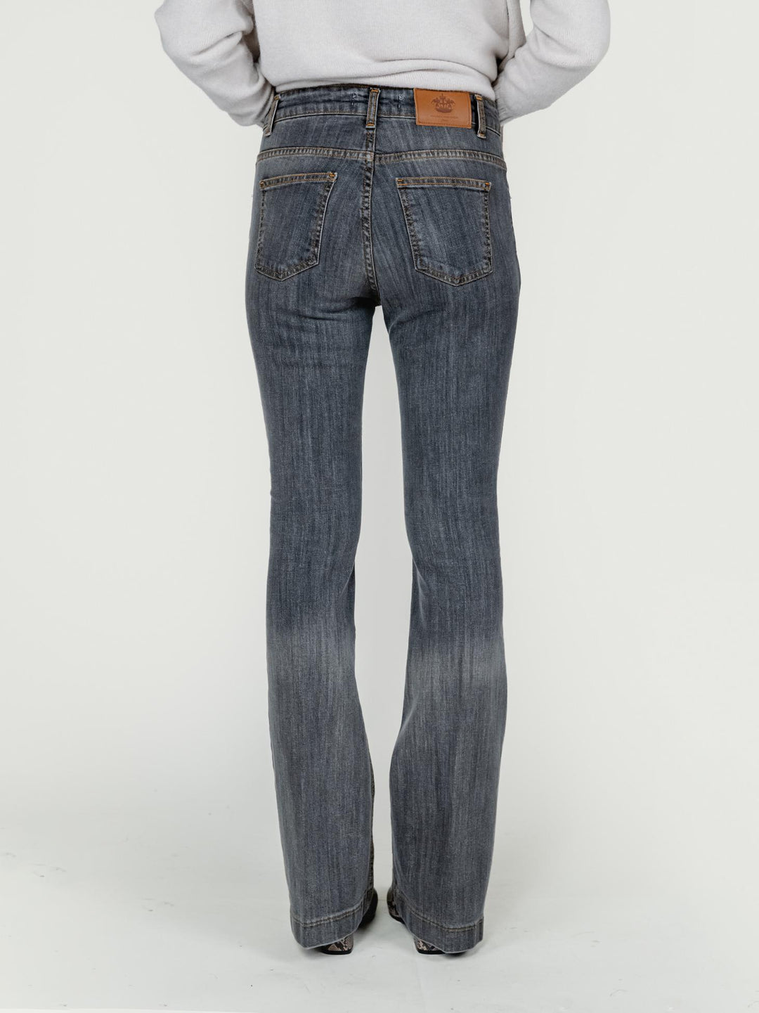 JEANS 5 TASCHE A ZAMPA GRIGIO MEDIO 830CAR NERO/GRIGIO ANDREA MORANDO 