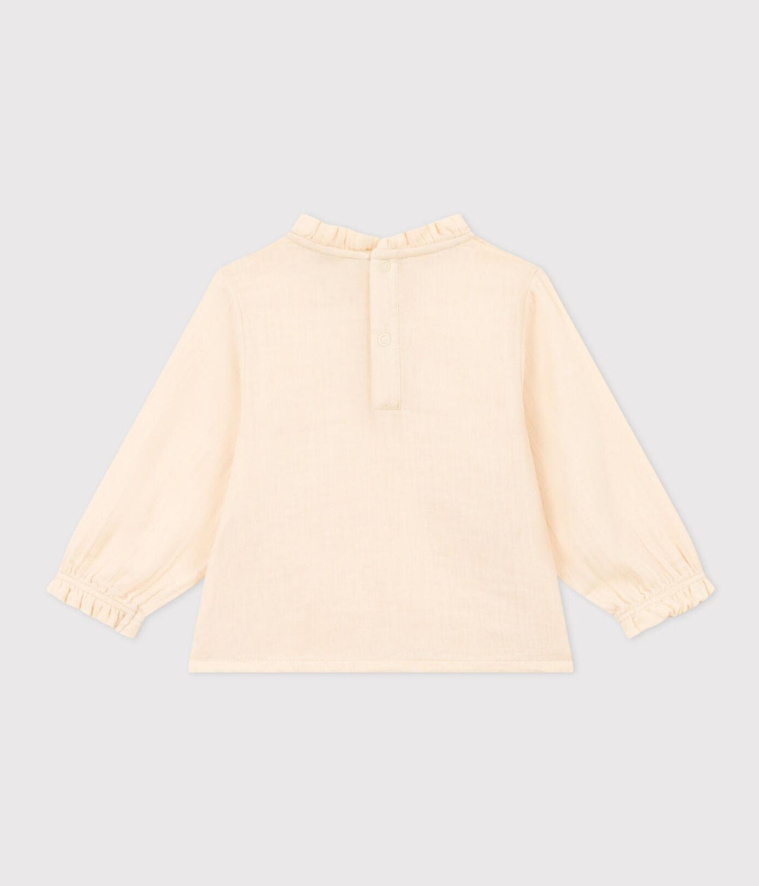 BLUSA A MANICHE LUNGHE IN GARZA DI COTONE PER BEBÈ A08AI 02 PETIT BATEAU 