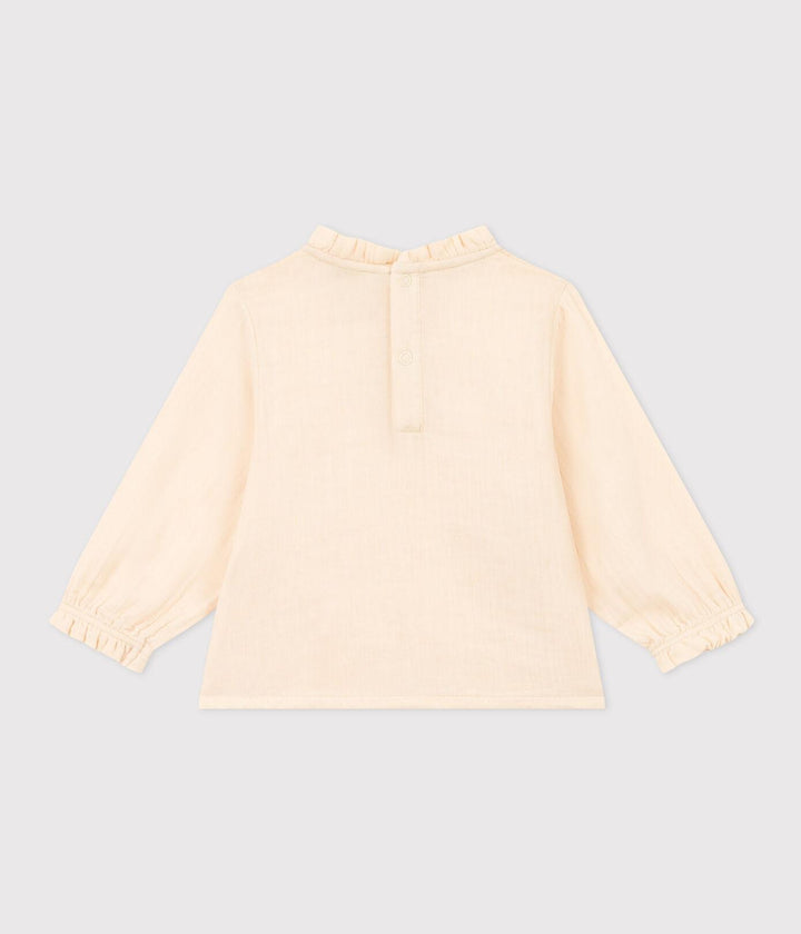 BLUSA A MANICHE LUNGHE IN GARZA DI COTONE PER BEBÈ A08AI 02 PETIT BATEAU 