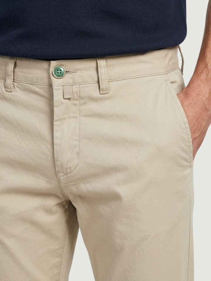 Pantalone chino in cotone navy con bottone gioiello P-KAP 23 ANDREA MORANDO 