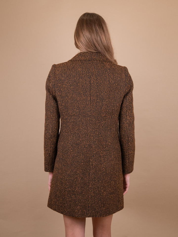 CAPPOTTO SPIGATO MARRONE E NERO