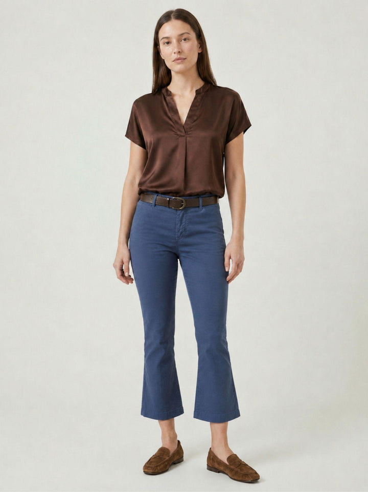Pantalone a trombetta in cotone bluette 824MA LAVAGNA ANDREA MORANDO 