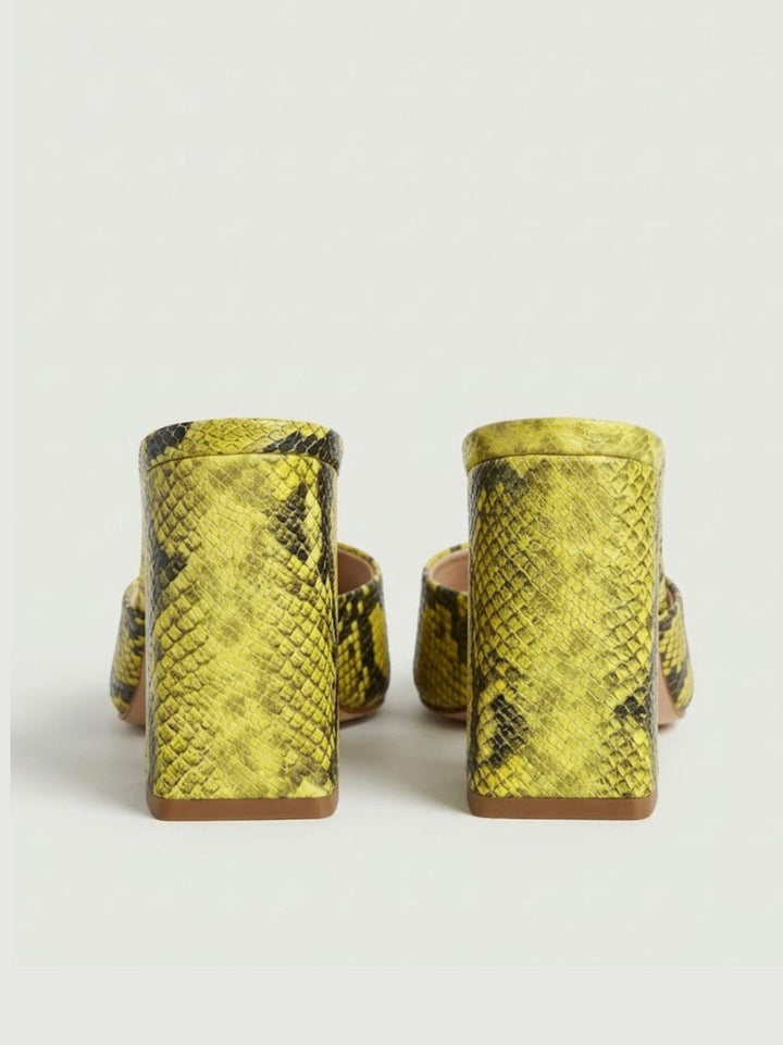 Sandalo mule in pelle pitonata lime PIGALLE16 LIME ANDREA MORANDO 